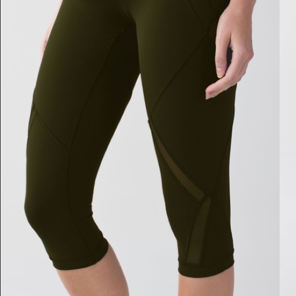 Lululemon Cool To Street Crop mesh gator green size 4 leggings capri crops - Picture 4 of 16